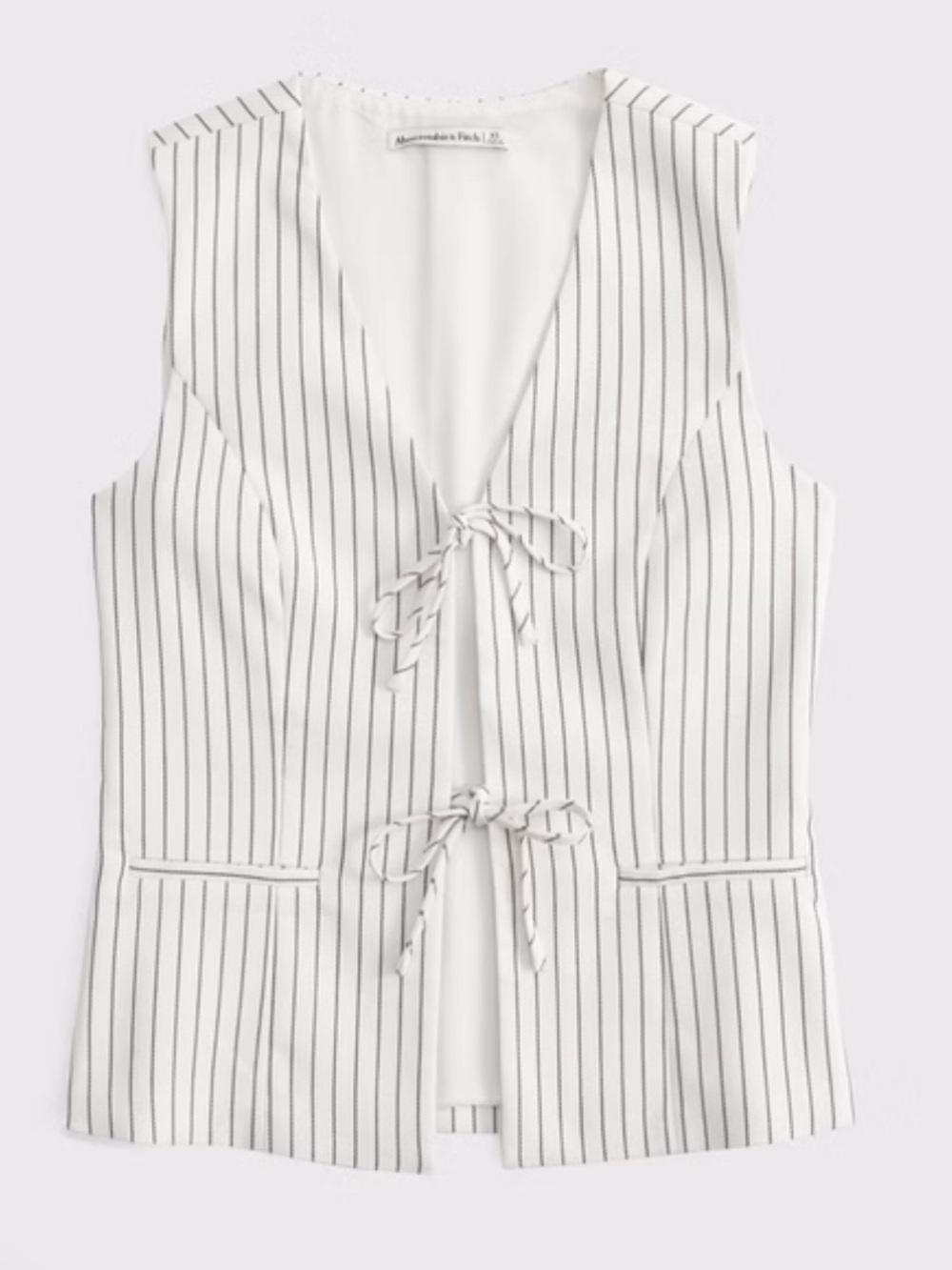 Abercrombie & Fitch Cream Tie Vest with  Pinstripes